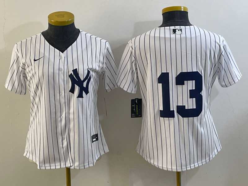 Women%27s New York Yankees #13 Joey Gallo White No Name Stitched MLB Nike Cool Base Jersey->mlb womens jerseys->MLB Jersey